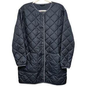 LL Bean Lightweight Quilted Chore Coat Women XL Black Liner Jacket Barn Utility